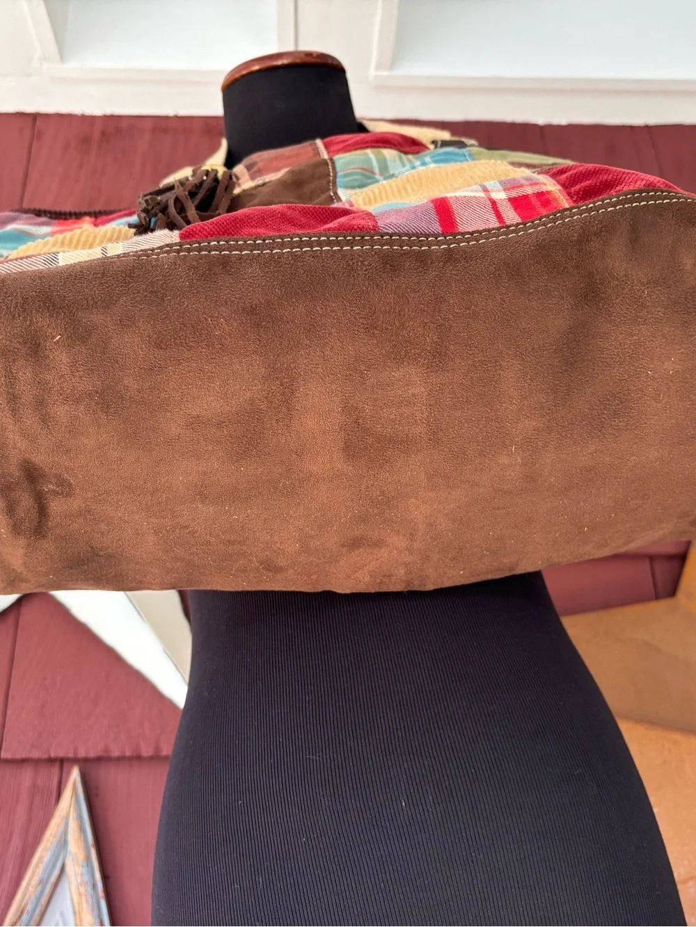 Vintage Y2K Tommy Hilfiger Y2K Womens Patchwork Corduroy Plaid Trim Purse